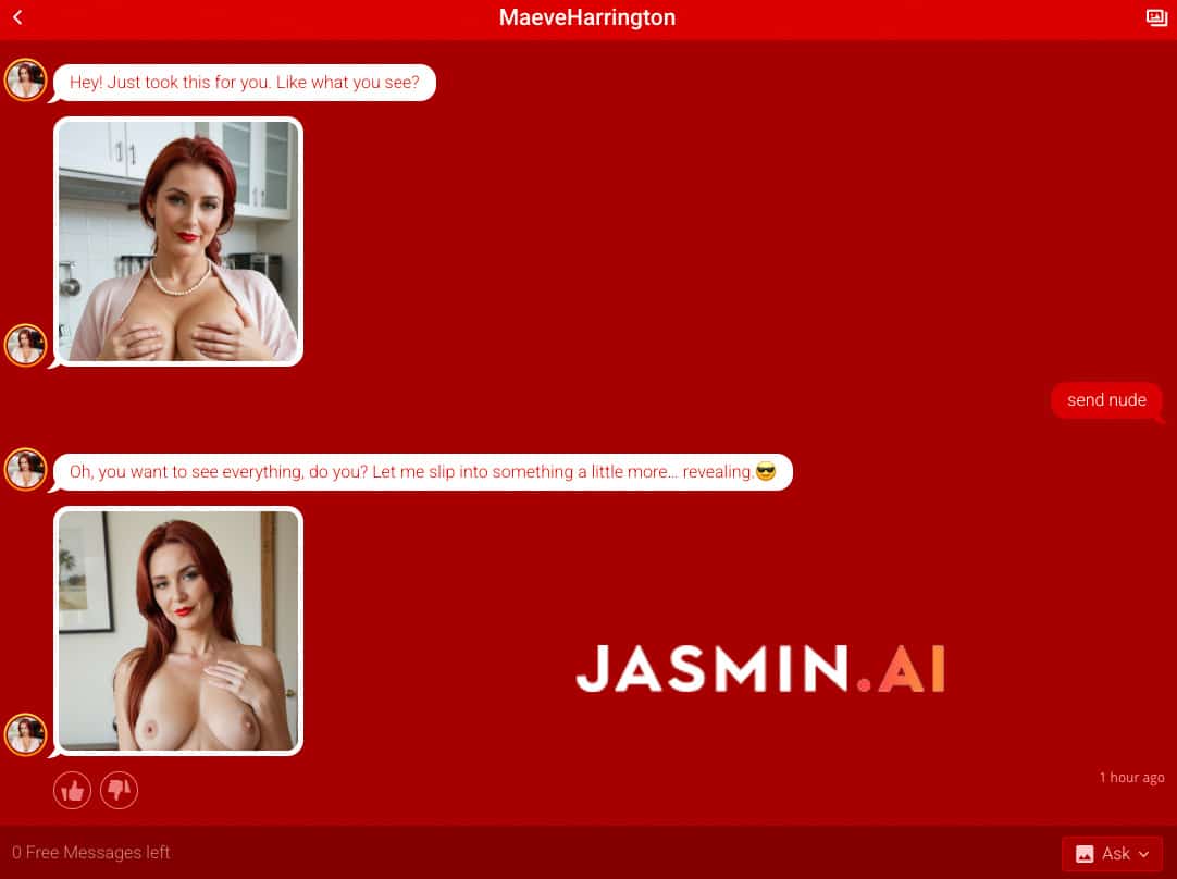 chatting with AI nudes on Jasmin.AI