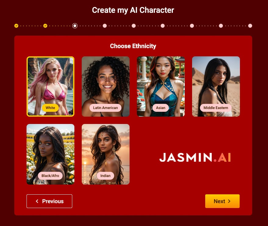 creating an AI girlfriend on Jasmin.AI