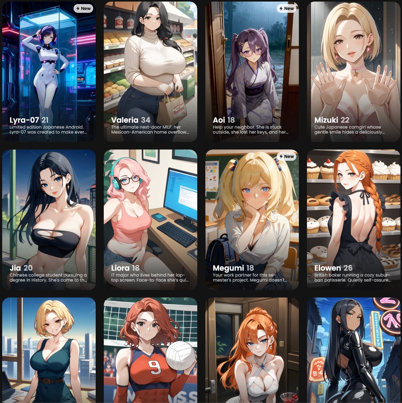Hentai girls and waifu characters from YumeAIChat.com