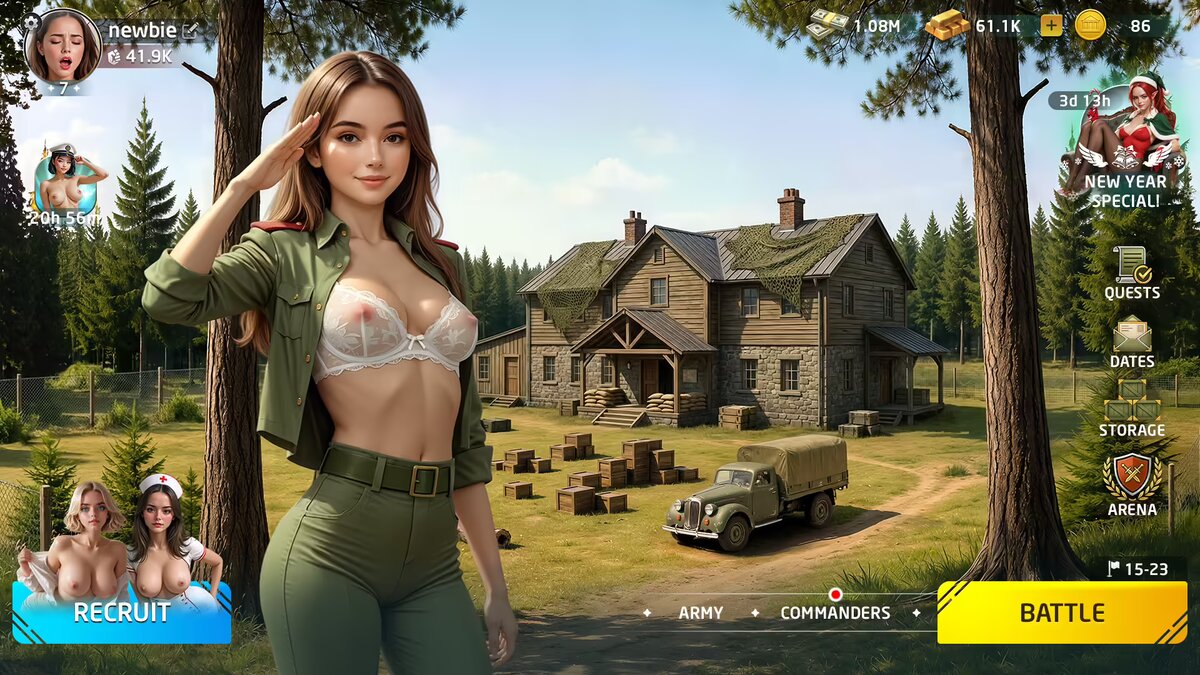 Lust Frontiers main menu